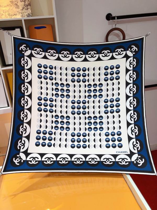 Chanel silk scarf 90X90cm E11 (3)